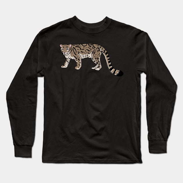 Clouded leopard simple drawing Long Sleeve T-Shirt by Xetalo